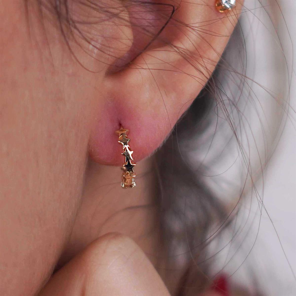 Sıralı Yıldız Küpe