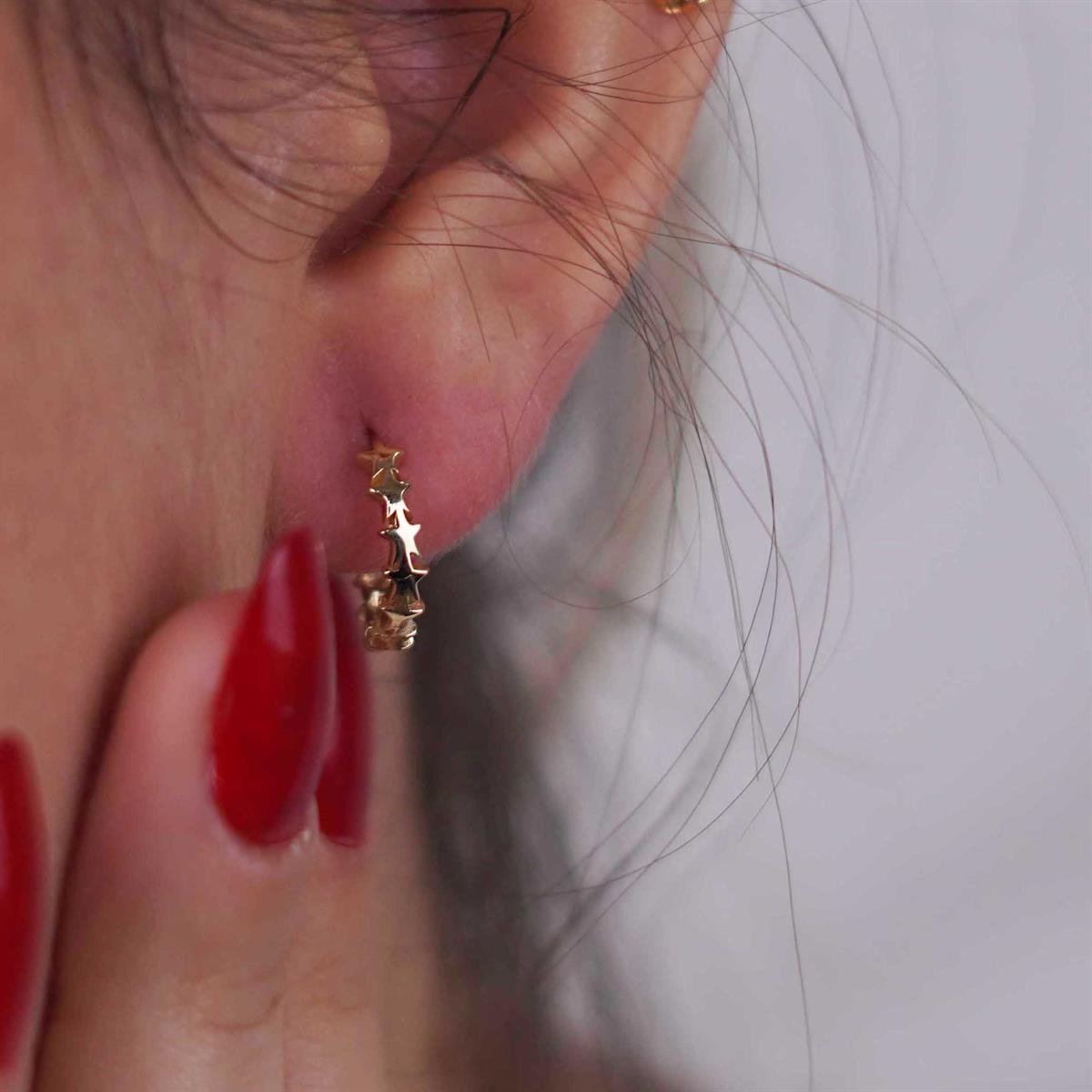 Sıralı Yıldız Küpe