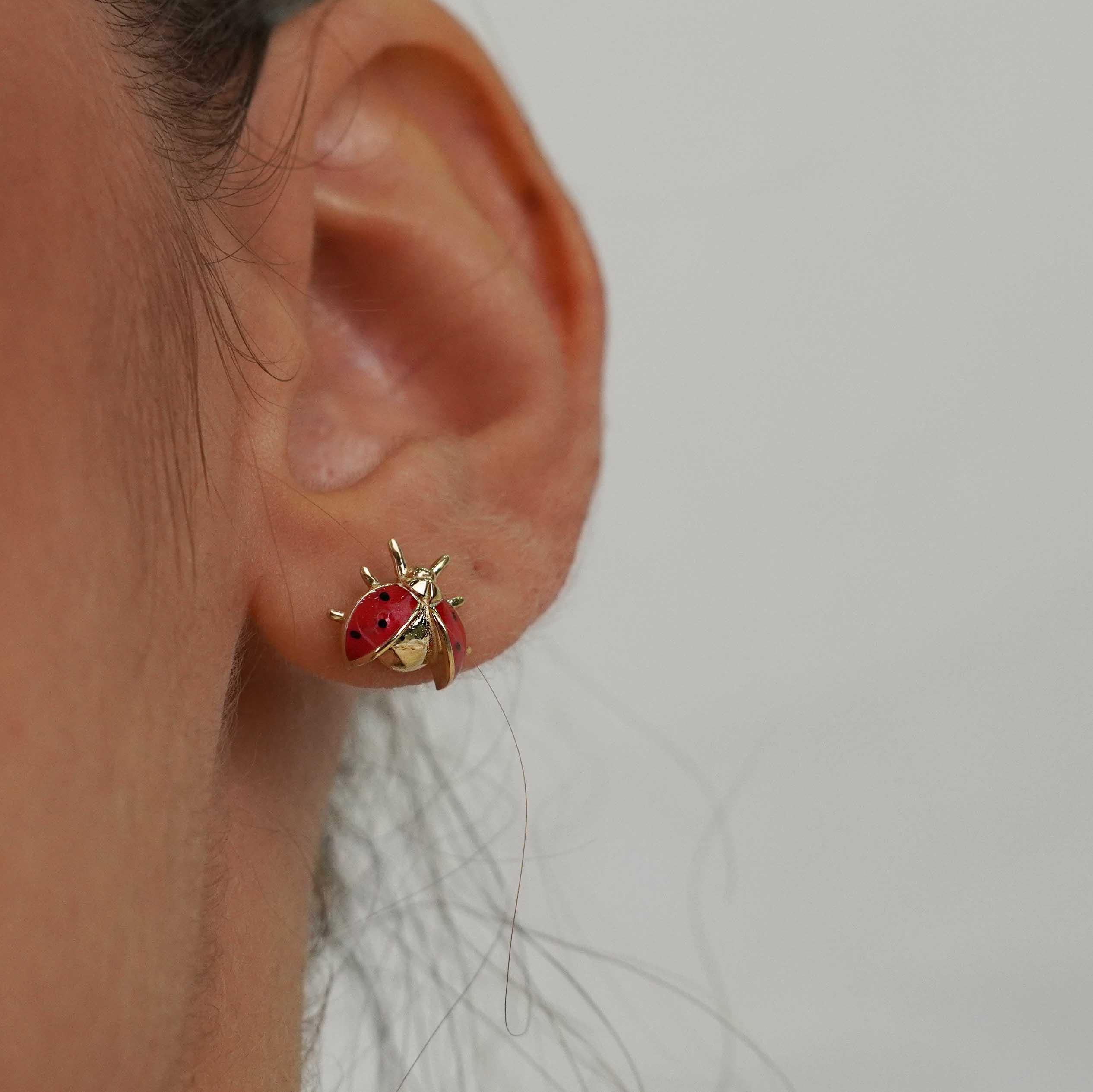 Uğur Böceği Küpe