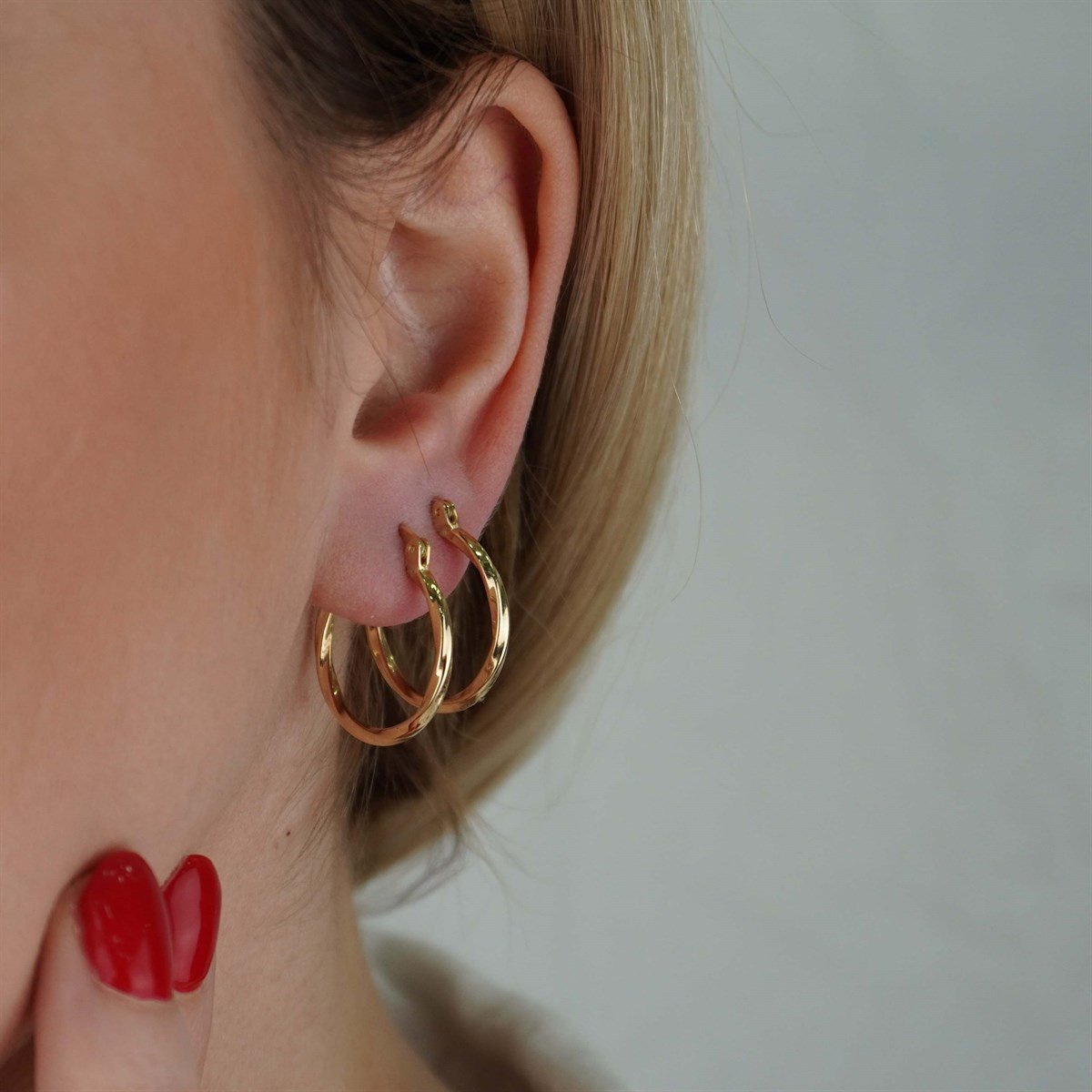 Yarım Burgu Halka Küpe